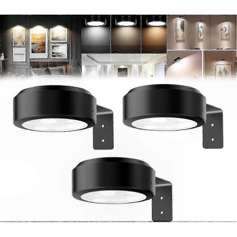 Lot de 3 lampes LED rechargeables pour décoration murale et éclairage de tableaux, avec base magnétique et 3 températures de couleur. (1/5)