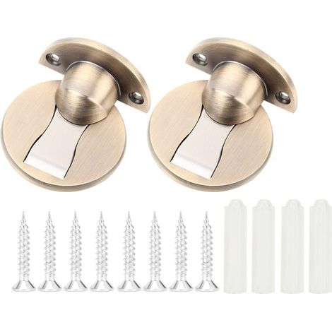 2 Ensembles de Bloque-porte Magnétique en Acier Inoxydable, Accessoires de Porte avec Aimant, Arrêt de Porte en Laiton Antique (1/5)