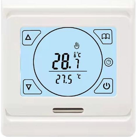 GDHZS- Thermostat Chauffage au Sol Electrique Programmable 16A avec Sonde, Numérique Thermostat d'ambiance Plancher Chauffant Régulateur Écran tactile LCD(994.3cm) (1/5)