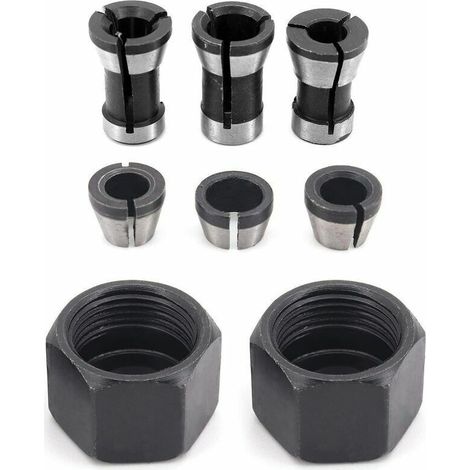 Tête de Mandrin, Mandrin de perceuse，6 mm 6.35 mm 8 mm Tête adaptateur Convertisseur， 6 Pièces (1/2)