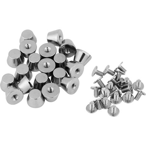 20 Pièces Rivets à Tête Plate 10mm x 7mm pour Sacs, Chaussures et Vêtements Décoratifs (Argent) (1/5)