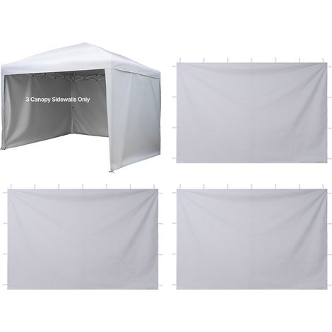 Mophorn Paroi Latérale de Tonnelle 3x2 m, Ensemble de 3 Panneaux pour Tente et Abri Extérieur, Idéal pour Événements, Marchés et Camping, Résistant à l'Eau, au Vent et au Soleil, Blanc (1/5)