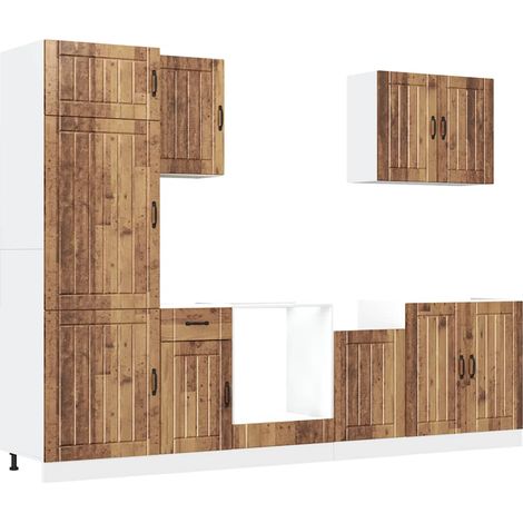 Maison Exclusive - Mueble cocina Lucca madera vieja 7 pzas madera