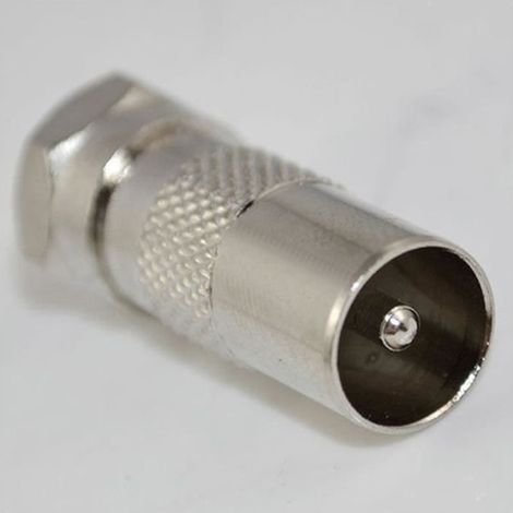 Adaptateur Coaxial - BLUELANS - F-Type - Fiche Mâle Type F - Fiche Femelle PAL - Argent (1/4)