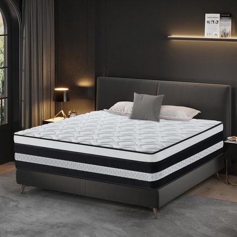 Matelas 160x200 cm, épaisseur 26 cm, ressorts ensachés indépendants plus mousse à mémoire de forme, soutien ergonomique à sept zones, anti-acariens, antibactérien et respirant,respirant et dissipant l (1/4)