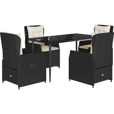 Maison Exclusive - Set de muebles jardín 5 pzas con cojines ratán (1/5)