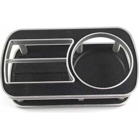 Porte-Gobelet - ABS - Pour Console Centrale Voiture - Support Téléphone Bouteille - 17,5 x 9,8 x 5,3 cm - Noir - 1 Pièce