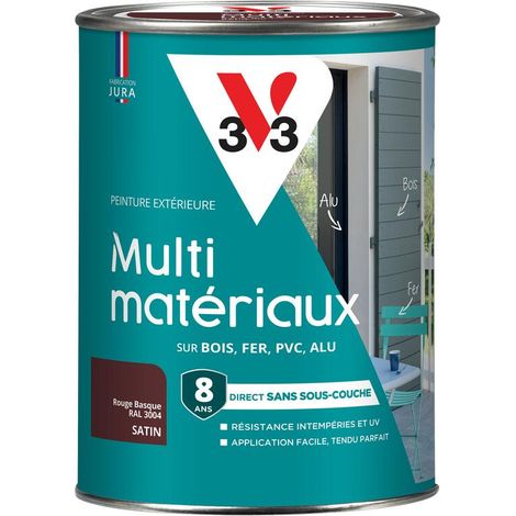 Peinture extérieure Multi-matériaux V33 Rouge basque RAL 3004 Satin 1,5L