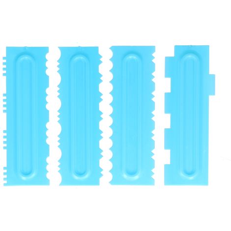 Lot de 4 lisses à gâteau en plastique, couteaux à glaçage et peignes pour décoration pâtissière (1/5)