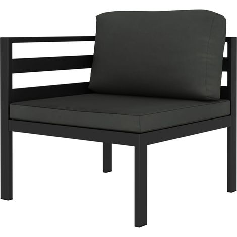 Salon de jardin 3 pcs Contemporain, Ensemble repas de jardin, avec coussins Aluminium Anthracite OIB5550E (1/5)