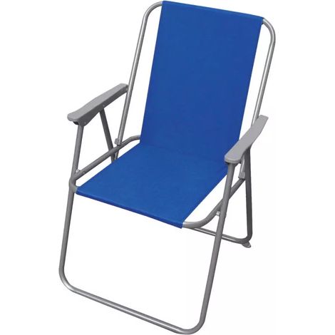 sedia da giardino essenza "relax" in acciaio e pvc blu 53x47x76 cm