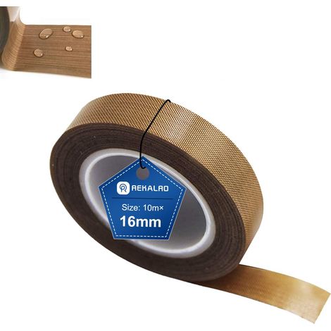 Ruban adhésif en téflon/PTFE, adhésif haute température, ruban haute température pour imprimante 3D, ruban de mise sous vide (16 mm x 10 m) (1/5)