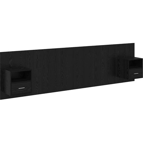 Maison Exclusive - Testata con Comodino 3 pcs Rovere Nero Legno multistrato