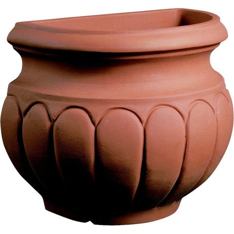 Vaso Resina a Parete Baccellato cm. 49 Terracotta