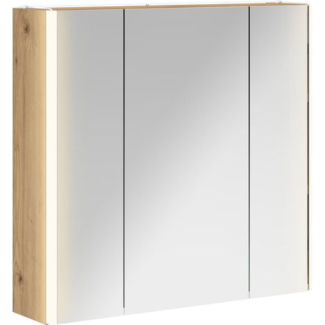 Maison Exclusive - Badezimmerspiegelschrank Kunsthandwerk Eiche