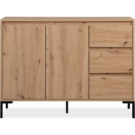 CALICOSY - Buffet 2 portes 3 tiroirs L120 cm PLOCK (1/5)