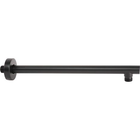 Braccio Doccia Tondo Nero Opaco Flat 35,5 Cm Metaform