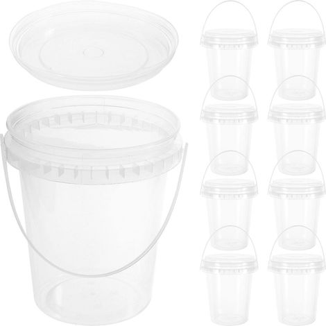 Seaux de rangement pour fruits et boissons, grande capacité, lot de 10 transparents en polypropylène. (1/5)