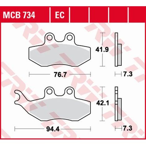 Pastillas de freno TRW ZF KH194 orgánicas para Aprilia SX 50 14-, Yamaha DT 50 04-08, TZR 50 03-20, XT 125 05-11, delanteras