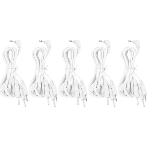 5 pièces / sac Câbles d'électrodes 4-en-1 à broches de 2,5 mm et 1,2 m pour appareil de physiothérapie TENS (1/5)