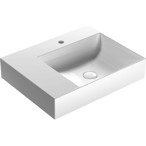 Lavabo in ceramica 60x47 cm Globo T-EDGE Le Lastre B6R60DBI Bianco - Ceramica (1/4)