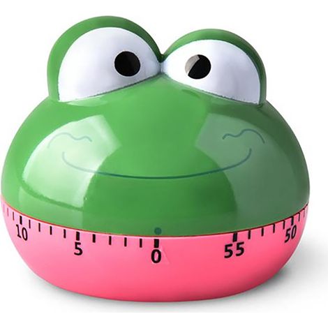 Minuteur mécanique 60 minutes, forme grenouille cartoon, précis et manuel pour étudiants (1/5)