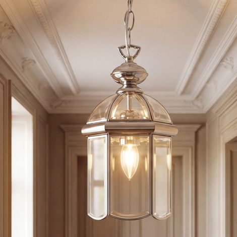Pendelleuchte Metall Glas 178 cm breit H: max. 131 cm Chrom E27 Vintage Design Hängelampe