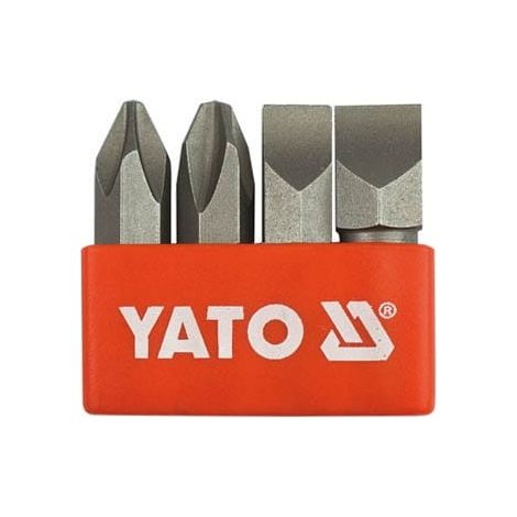 Punte per avvitatore a percussione 5/16" PH+piatte 4 pezzi