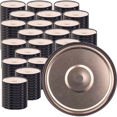 Couvercles de bocaux, matériau sûr pour les aliments, design à visser, noir (1/5)