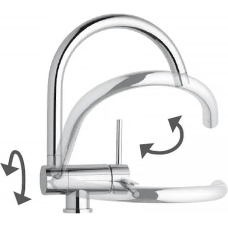 Teorema - Miscelatore Lavello Con Canna Reclinabile Cromato - Serie: Jabil - Articolo: 0659011004 (1/2)