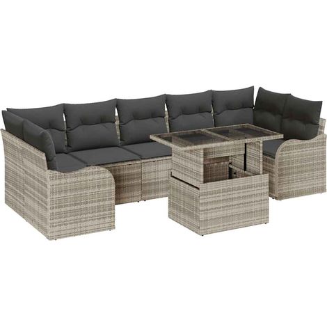 Maison Exclusive - Gartensofa-set mit Kissen mit Kissen 8 pcs Hel