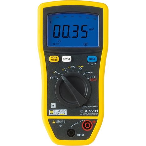Chauvin Arnoux – Multimètre numérique 6000 points – P01196731 – CAT IV 600V / CAT III 1000V – Mesure TRMS jusqu'à 600A – Boîtier antichoc IP54