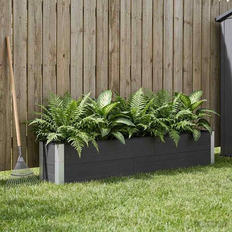 Teenpull – Hochbeet Schwarz 200 x 30 x 36 cm (1/5)