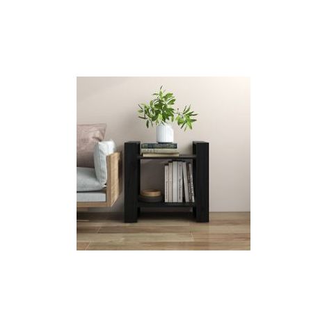 Bibliothèque-Séparateur de pièce Noir 60x35x57 Pin massif (1/5)