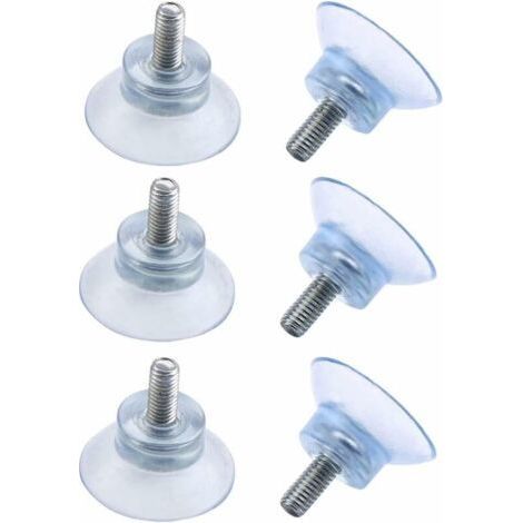 Ventouses Ø 30 mm avec filetage M6x15mm – Lot de 6 – Base en caoutchouc pour surfaces lisses – Fixation sans vis (1/5)