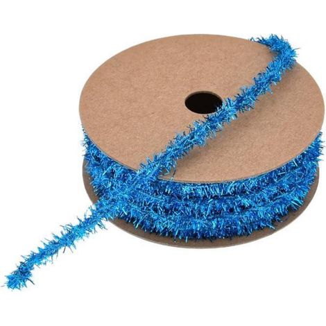Lametta Girlande 10 Yard Glitzerband Blau für Weihnachtsbaum & Deko
