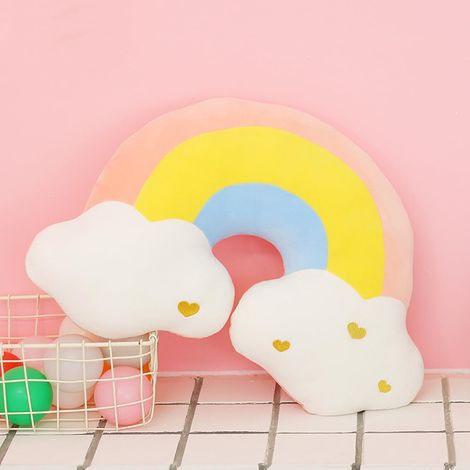 Coussin décoratif en forme d'étoile JeiibrZui pour enfants - Coussin pelucheux décoratif pour chambre d'enfant - Coussin doux et moelleux en forme (1/5)
