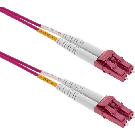 BeMatik - OM4 câble fibre optique multimode MMF duplex 50µm/125µm LC-LC 50cm (1/5)