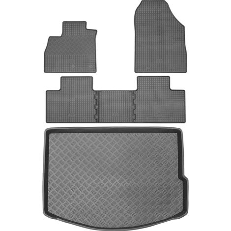 Renault Scenic IV Minivan de 2017 SET - Alfombrillas de goma para coche + alfombrilla para maletero
