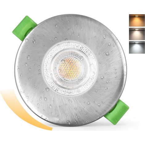 Projecteur LED Encastré 230V Dimmable 60-75mm Forage, Spot LED 7W 770LM Ultra Plat, Spot de Plafond 2700K/4000K/6000K, Luminaire Encastré IP65 pour Salle de Bain Balkon Salon, Blanc 6 Pièces (1/5)