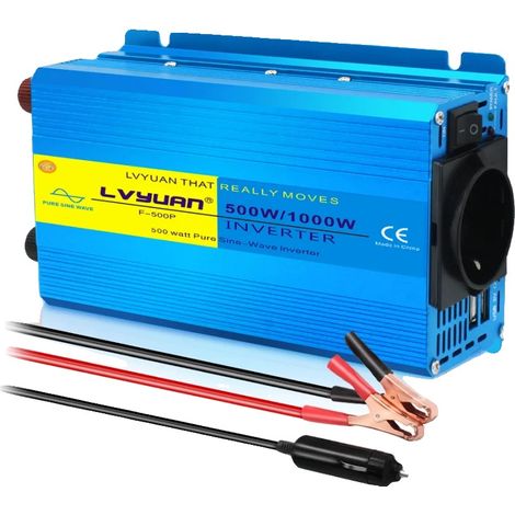 Inversor de onda sinusoidal pura, de 12 V a 220 V CA, potencia máxima de 1000 W, 12 V 220 V 1000 W (1/2)