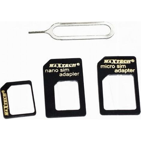 MaxTech - Adattatore Scheda Sim Card Smartphone Nano Convertitore Estrattore 4in1 Maxtech Sim-ad001 - (1/2)