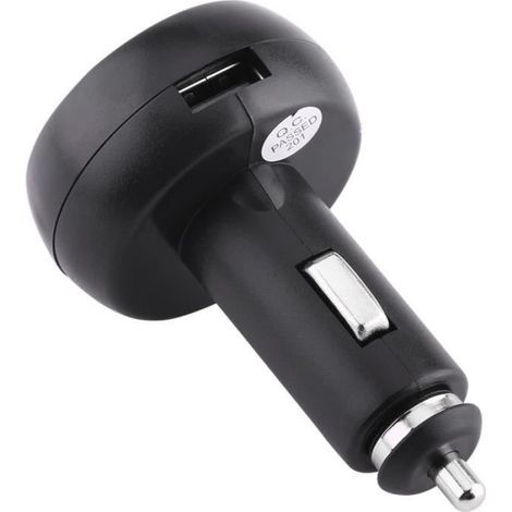Chargeur Voiture USB Allume-Cigare - Thermomètre et Voltmètre Intégrés - Pour Véhicules 12 V à 24 V - 5 V 2,1 A - Affichage LED Rouge/Vert - 1 Pièce (1/4)