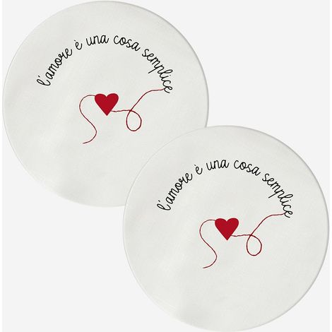 Lot de 2 sous-assiettes décoratives revêtues Loving L'Amore è Una Cosa Semplice (1/2)