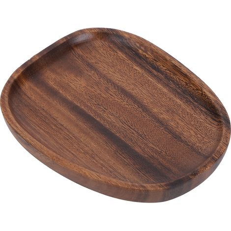 Plateau de rangement en bois irrégulier, organisateur de fruits et de collations, accessoire de table, décoration pour assiette de restauration rapide, 16 x 13 cm (1/5)