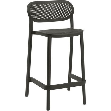 Tabourets - 4 chaises design - Noir - Empilables - Confortables pour cuisine et terrasse