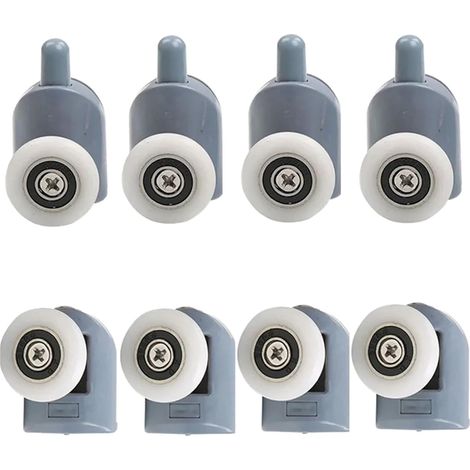 Lot de 8 poulies porte douche coulissantes en verre, diamètres (1/2)