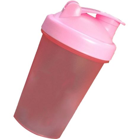 Gobelet mélangeur pour poudre protéinée en polypropylène avec bille en acier inoxydable, 500 ml, rose. (1/5)