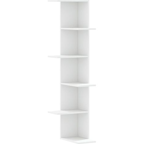 Maison Exclusive - Wand-Eckregal Weiß 36,5x36,5x140 cm Holzwerkst
