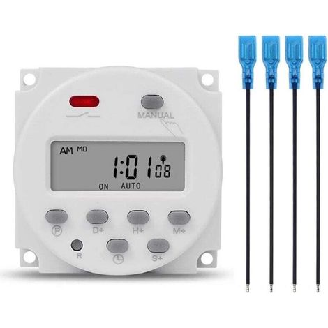 Interrupteur Minuterie Numérique LCD 7 Jours Programmeur Temps Hebdomadaire 12V Relais Programmable